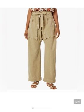 Free People Sky Rider Paperbag Waist Pants in Khaki